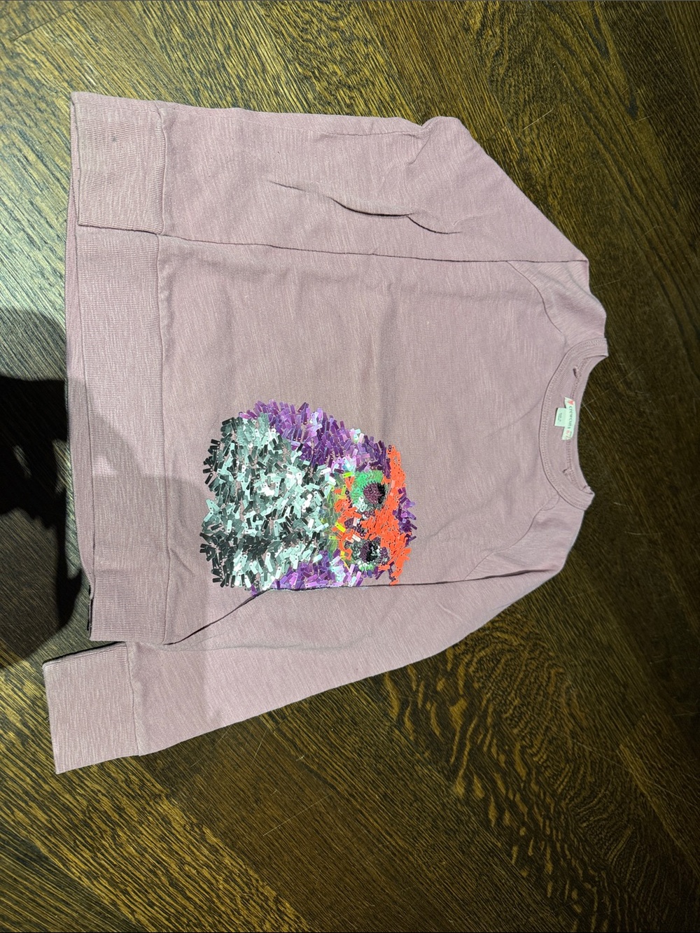 Crewcuts Lavender Sequin Owl Sweatshirt with Multicolor Accent